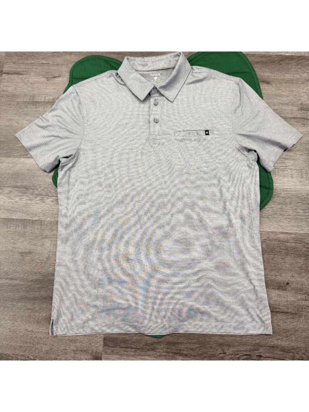 Hurley Polo Mens Large Gray Short Sleeve Athletic Golf Shirt Performance